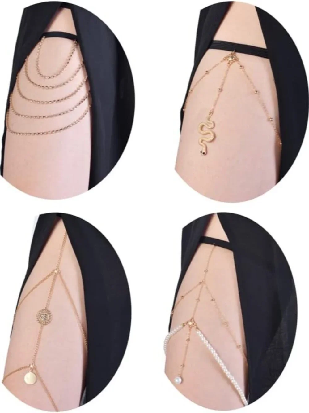4-8Pcs Sexy Body Chain Belly Waist Chain Necklace Summer Beach Bikini Bra Body J